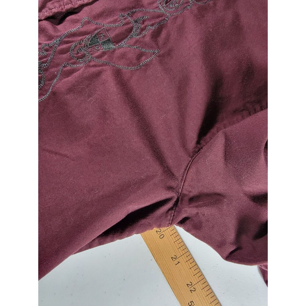 Harley Davidson Women's Maroon Long Sleeve Embroidered Button Shirt - Small - Picture 5 of 7